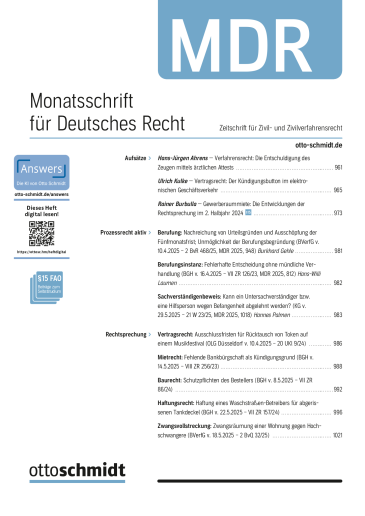  Monatsschrift für Deutsches Recht (MDR)