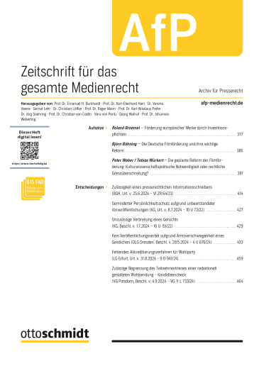  Zeitschrift für das gesamte Medienrecht (AfP)