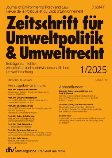  Zeitschrift für Umweltpolitik und Umweltrecht (ZfU)